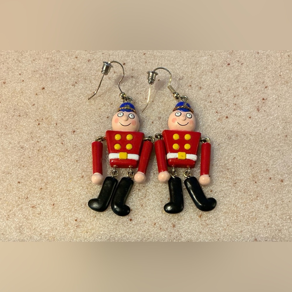 Hallmark Festive Red and Black Soldier Earrings